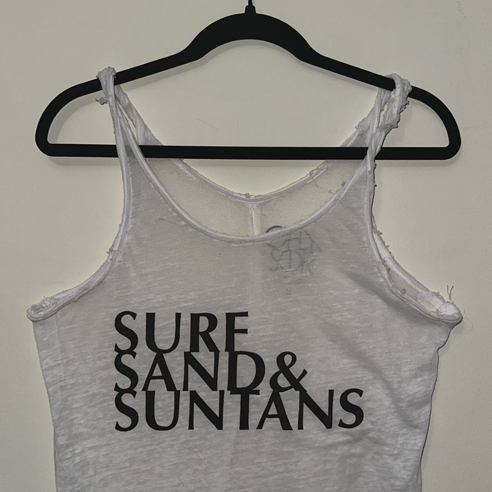 Chaser White Tank Top with Black Text